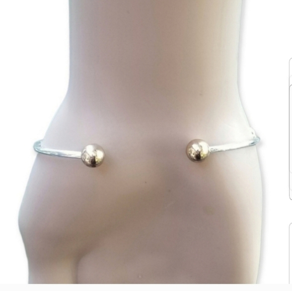 SILVERTONED FAITH CROSS CHARM SLENDER CUFF BRACELET - Picture 4 of 6